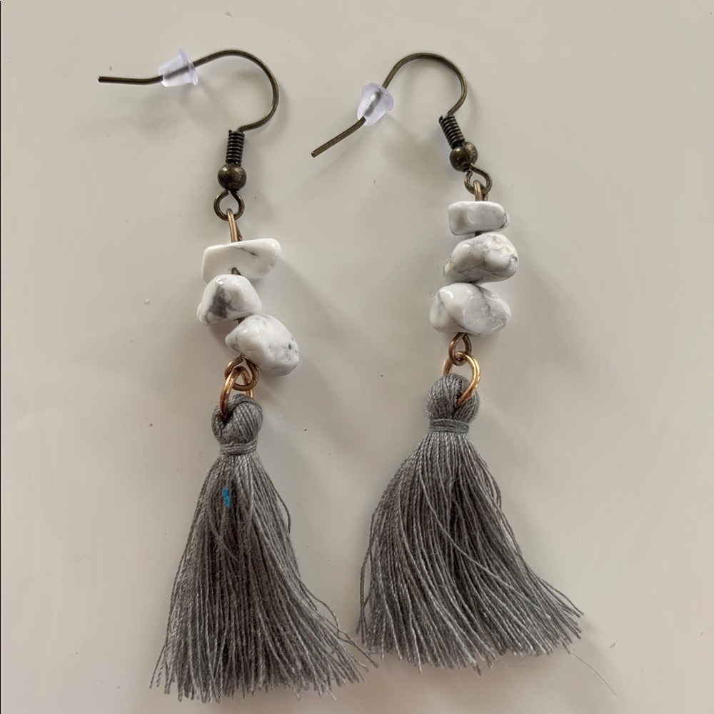 Howlite Boho Tassel Earrings